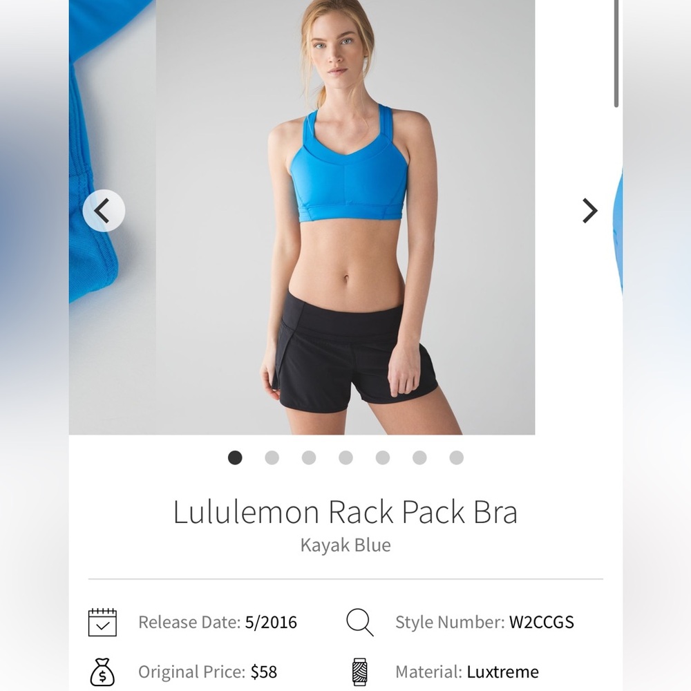 lululemon athletica Women's Kayak Blue Rack Pack Bra